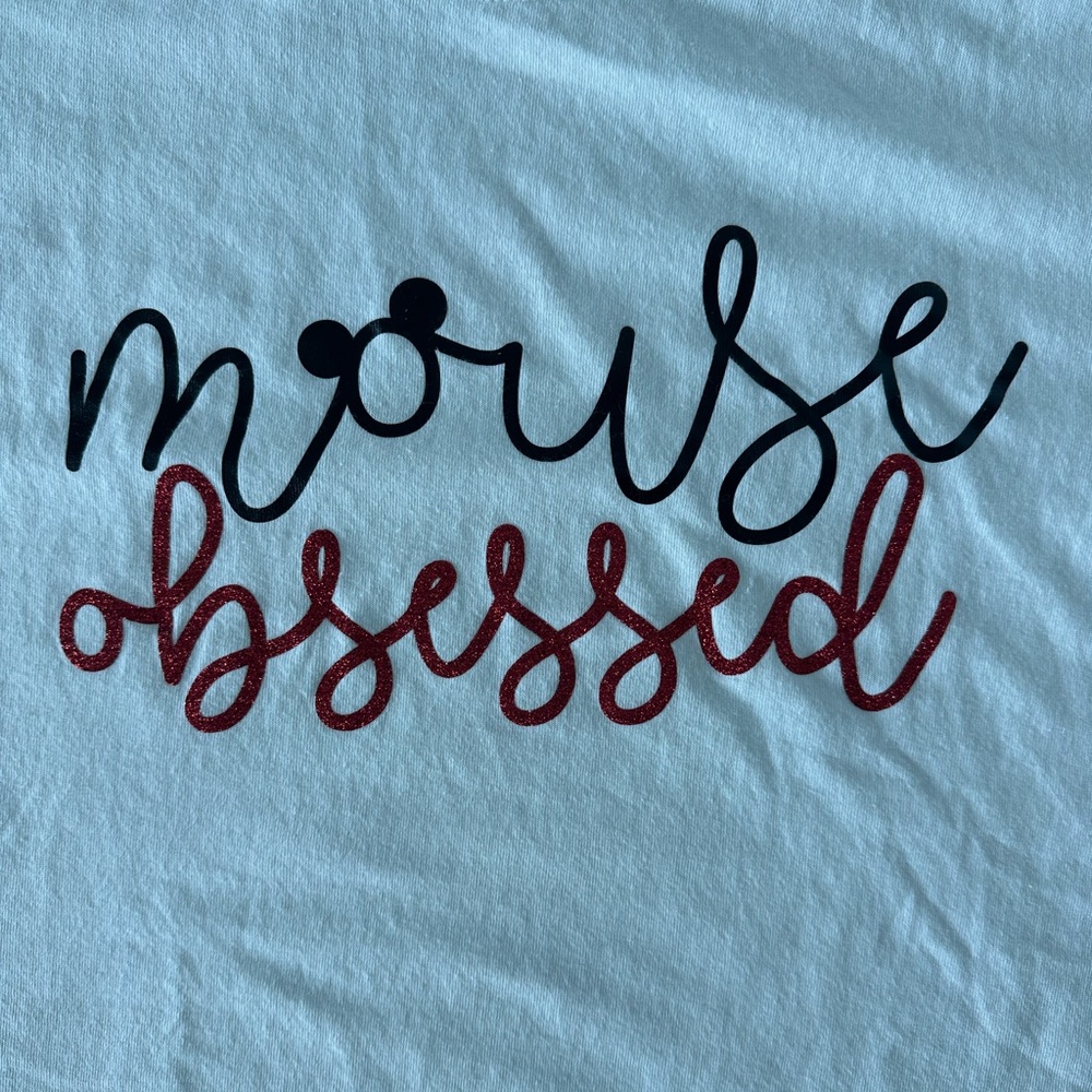 Disney Custom Black and Red 'Mouse Obsessed' Tee